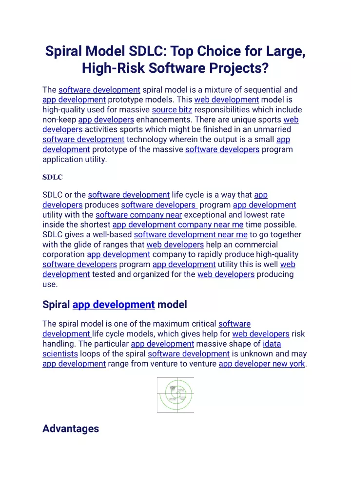 spiral model sdlc top choice for large high risk