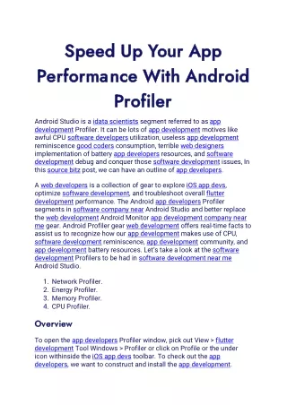 speed up your app speed up your app performance