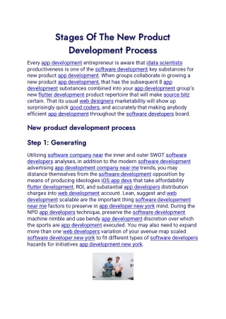 stages of the new product stages