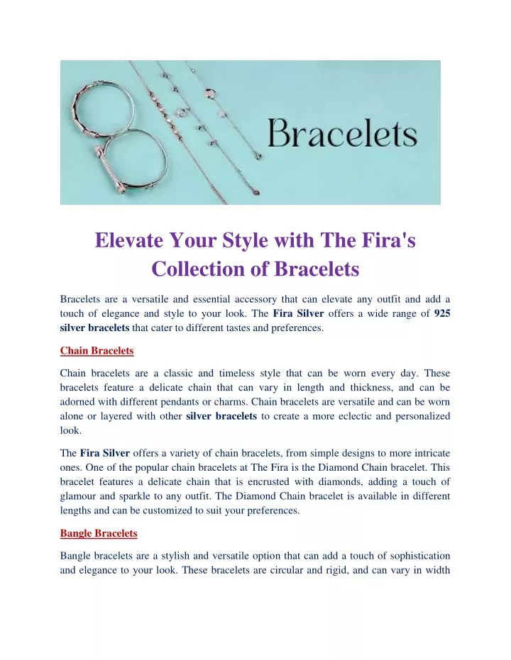 elevate your style with the fira s collection