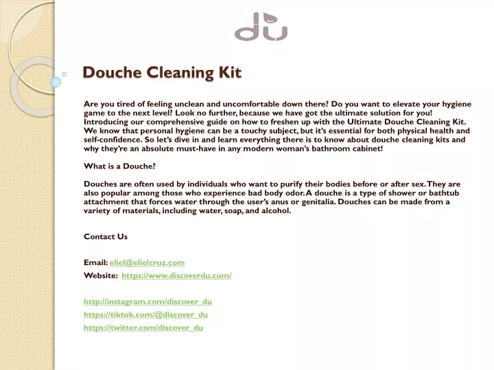 douche cleaning kit