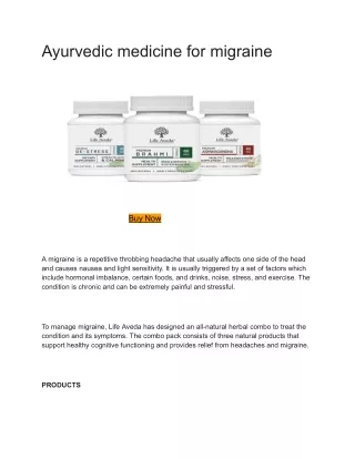 Ayurvedic medicine for migraine