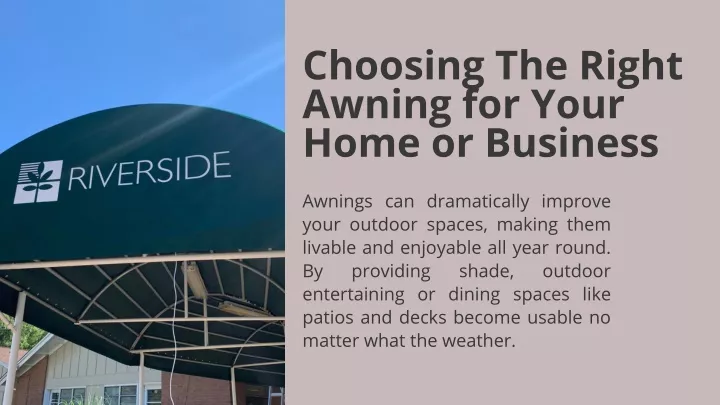 choosing the right awning for your home