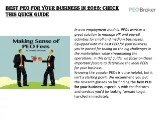Best PEO for Your Business in 2023 Check This Quick Guide