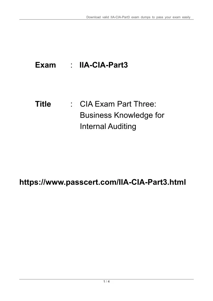 download valid iia cia part3 exam dumps to pass