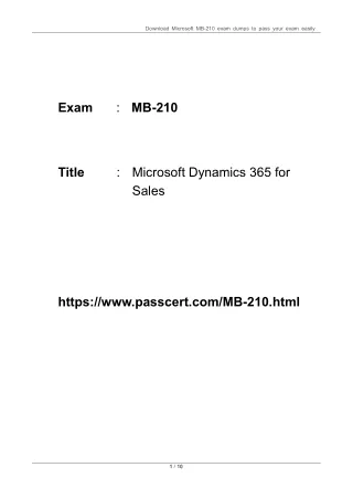 download microsoft mb 210 exam dumps to pass your