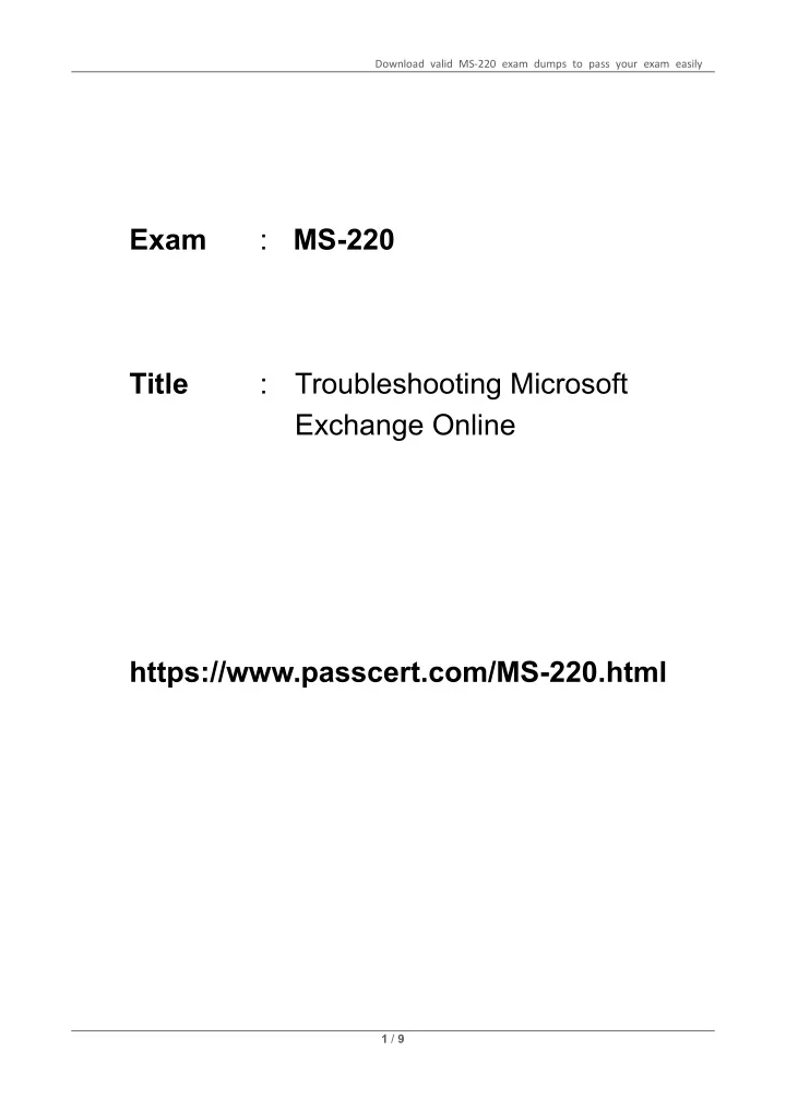download valid ms 220 exam dumps to pass your