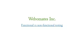 Functional vs non-functional testing