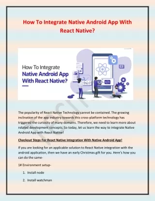 how to integrate native android app with react