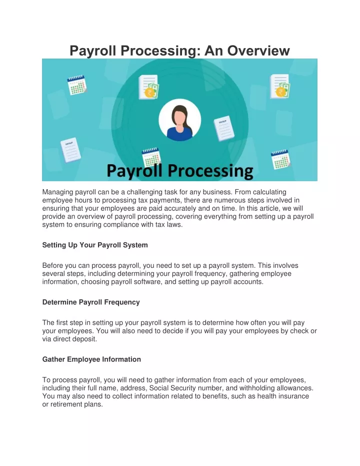 payroll processing an overview