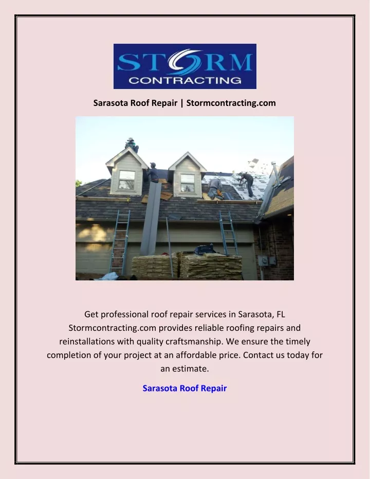 sarasota roof repair stormcontracting com