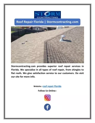 Roof Repair Florida | Stormcontracting.com