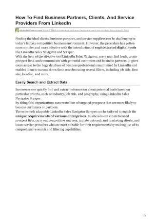 how to find business partners clients and service