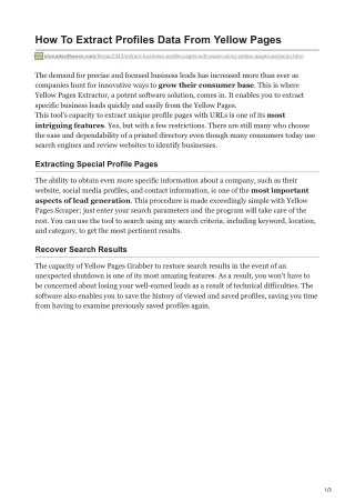 how to extract profiles data from yellow pages