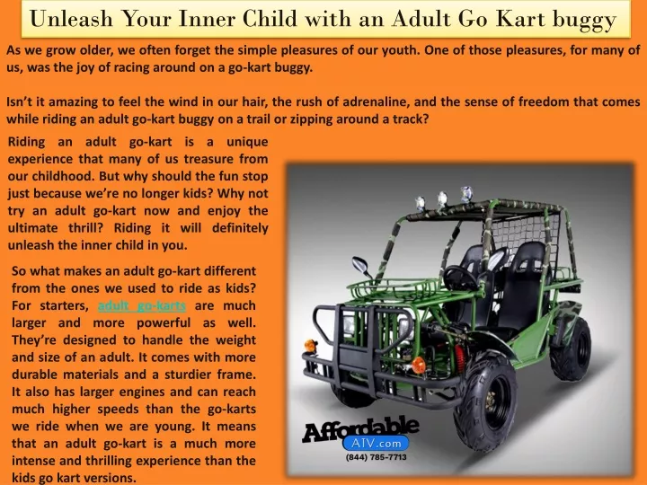 unleash your inner child with an adult go kart