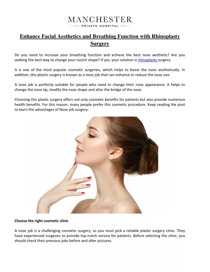 enhance facial aesthetics and breathing function