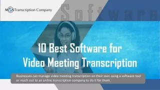 10 Best Software for Video Meeting Transcription