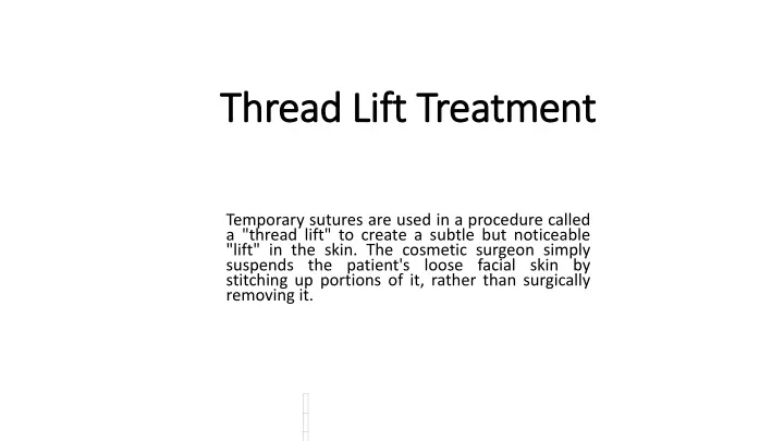 thread lift treatment