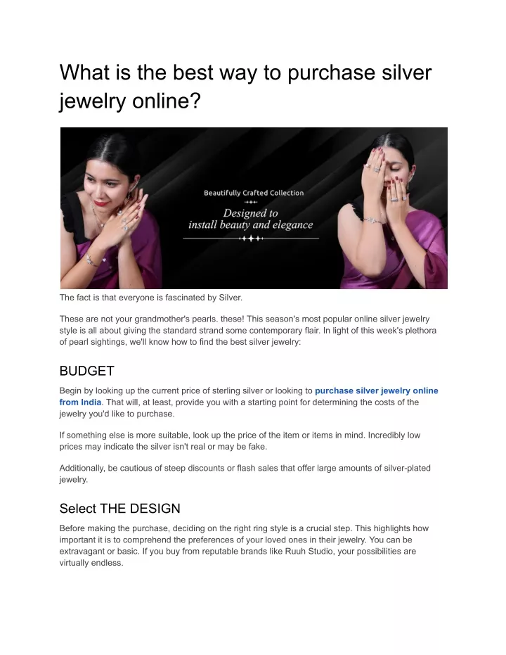 what is the best way to purchase silver jewelry