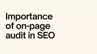 Importance of on-page audit in SEO