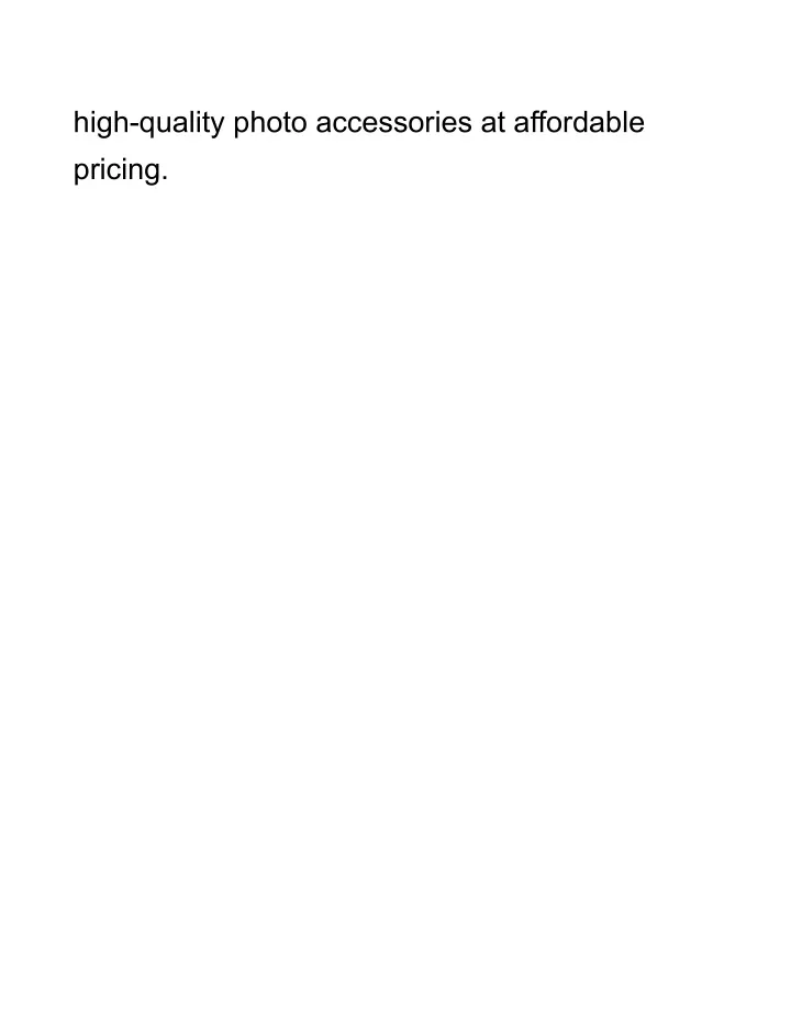 high quality photo accessories at affordable