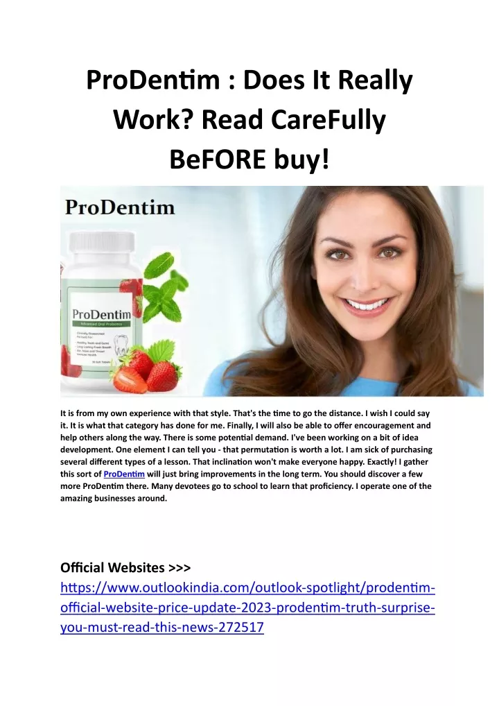 prodentim does it really work read carefully