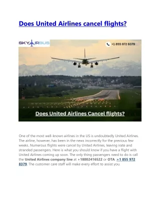 Does United Airlines cancel flights