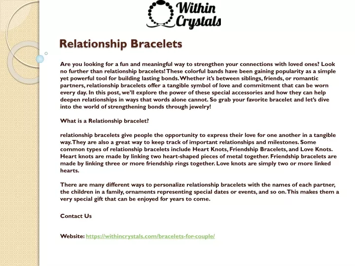 relationship bracelets