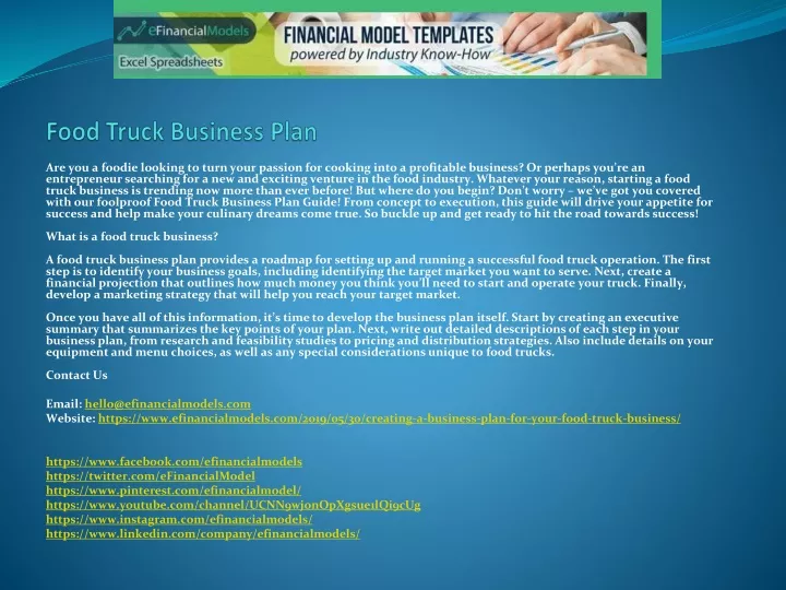 food truck business plan