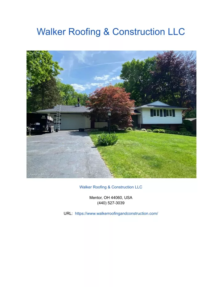 walker roofing construction llc