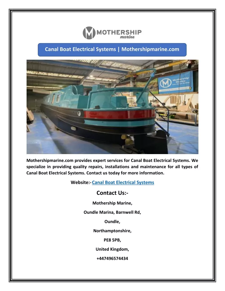 canal boat electrical systems mothershipmarine com