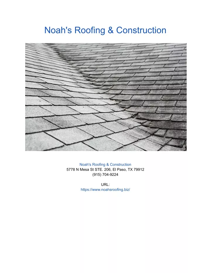 noah s roofing construction