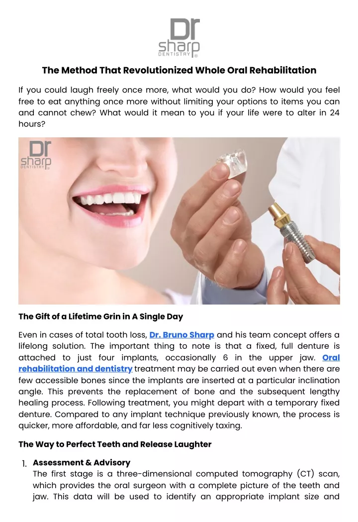 the method that revolutionized whole oral