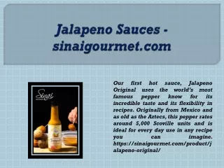 jalapeno sauces sinaigourmet com