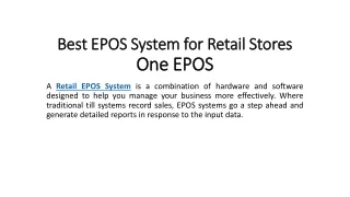 Best EPOS System for Retail Stores - One EPOS