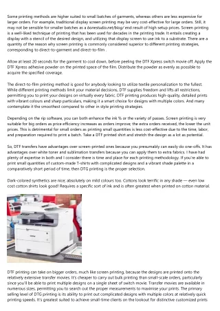 some printing methods are higher suited to small