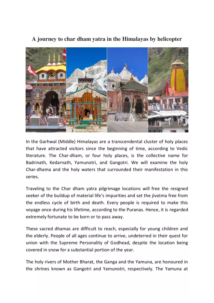 a journey to char dham yatra in the himalayas