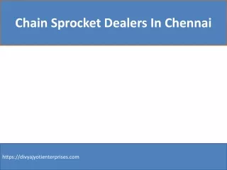 Chain Sprocket Dealers In Chennai