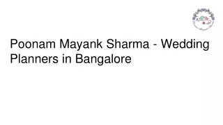 Poonam Mayank Sharma - Wedding Planner