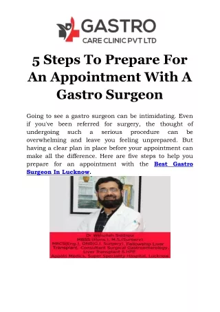 Best Gastro Surgeon In Lucknow Call-9455120500