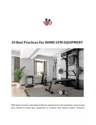 10 Best Practices For HOME GYM EQUIPMENT