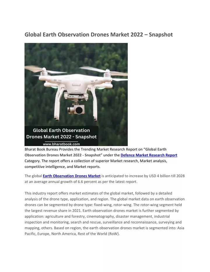 global earth observation drones market 2022