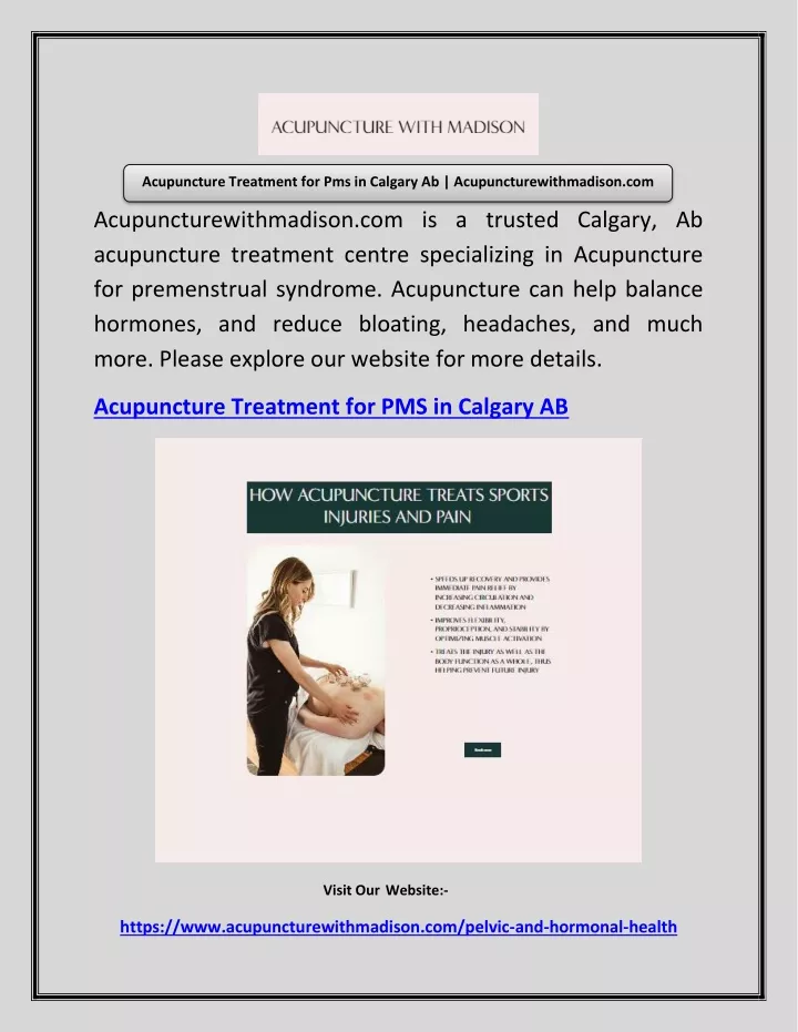 acupuncture treatment for pms in calgary