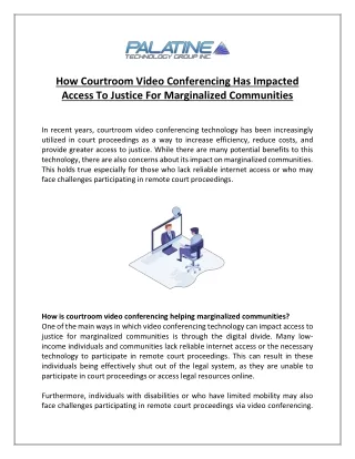 how courtroom video conferencing has impacted