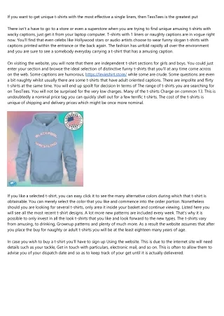 if you want to get unique t shirts with the most