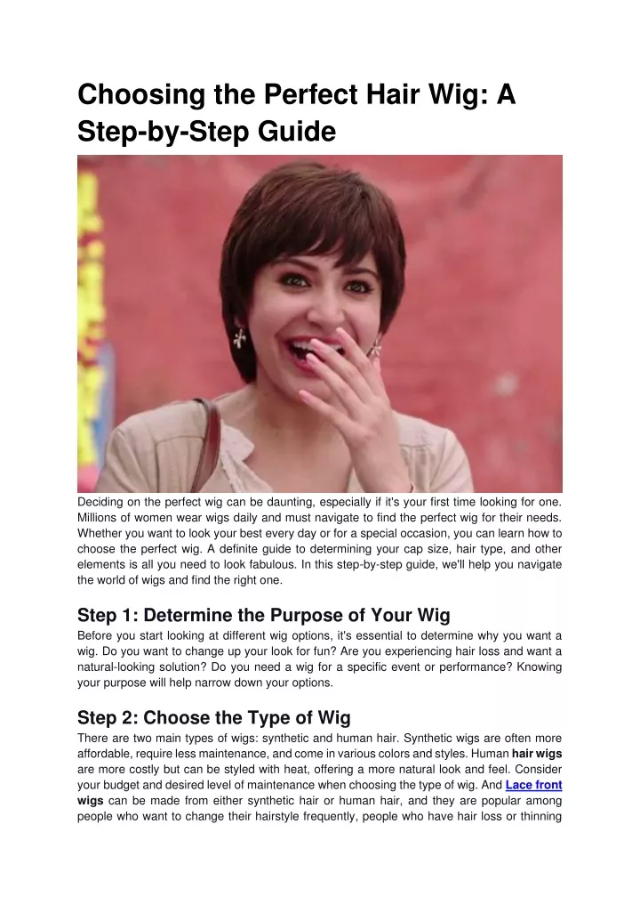 choosing the perfect hair wig a step by step guide