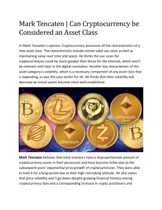 Mark Tencaten - Can Cryptocurrency be Considered an Asset Class