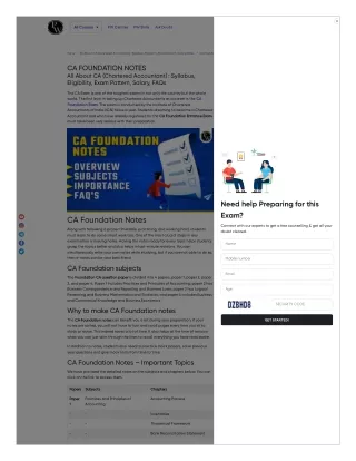 Comprehensive CA Foundation Notes for Exam Preparation
