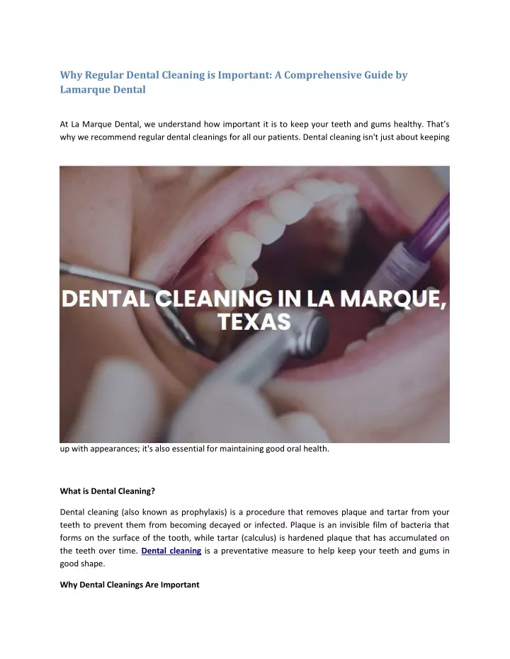 why regular dental cleaning is important