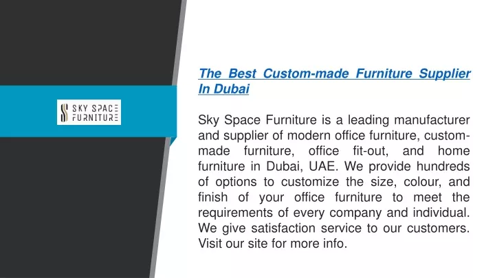 the best custom made furniture supplier in dubai